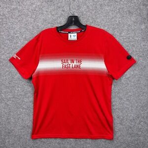 North Sails Mens 36th Americas Cup Prada T-Shirt Red Sail In The Fast Lane L